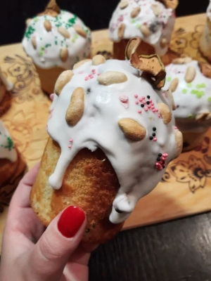 Домашняя глазурь белковая для кулича пасхального